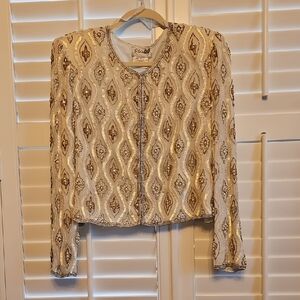 Stenay Ivory Jacket with Gold Beaded Motif